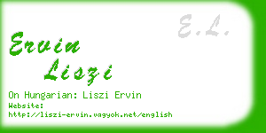 ervin liszi business card